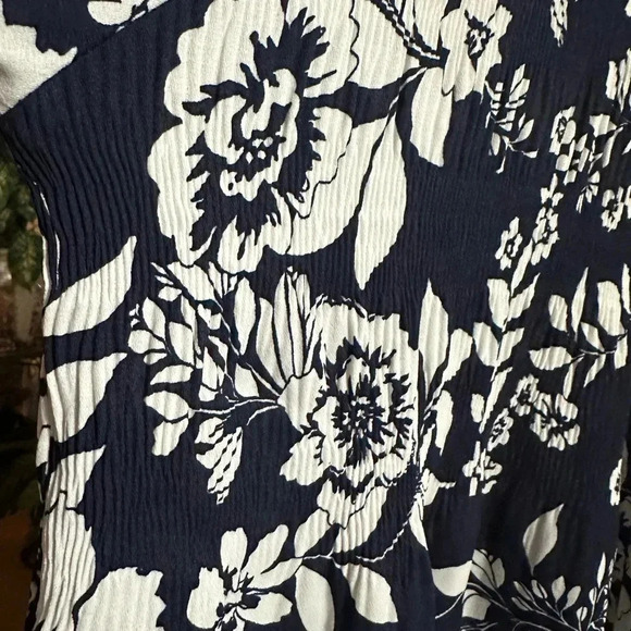 Avenue top pleat print navy blossom size 30/32 - Picture 3 of 10